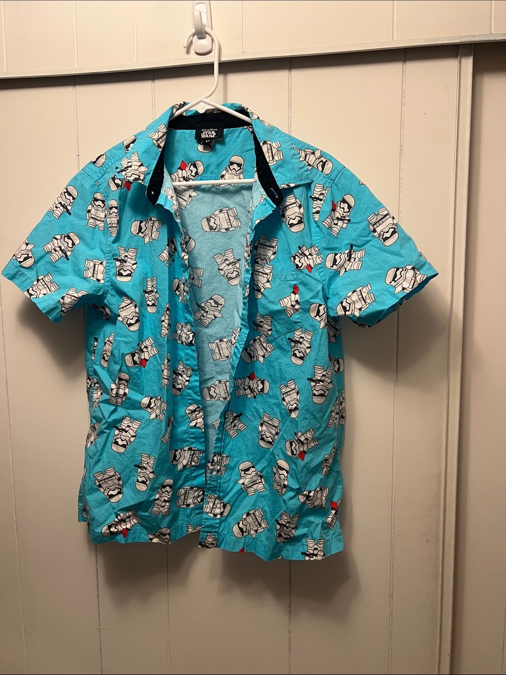 Disney parks Star Wars blue Stormtrooper Print Casual Button Down Shirt